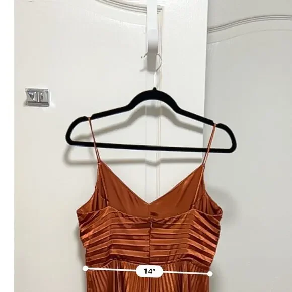 DELFI Collective Aria Satin Sweetheart Gown Brown M - Picture 9 of 11